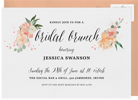 'Peach Blooms' Bridal Shower Invitation