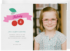 'Happy Cherries' Kids Birthday Invitation