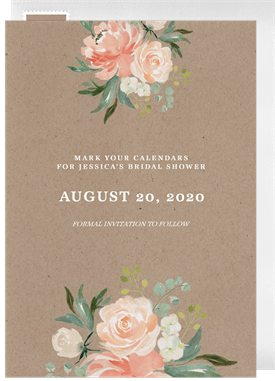 'Peach Blooms' Bridal Shower Save the Date