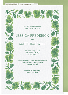 'Delicate Clover Frame' Wedding Invitation