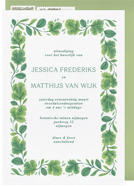 'Delicate Clover Frame' Wedding Invitation