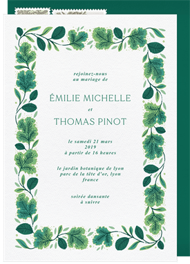 'Delicate Clover Frame' Wedding Invitation