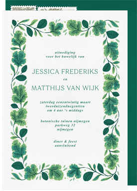 'Delicate Clover Frame' Wedding Invitation