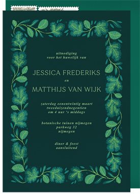 'Delicate Clover Frame' Wedding Invitation