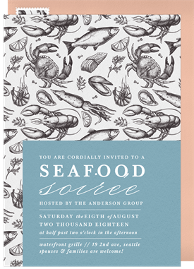 'Seafood Soirée' Dinner Invitation