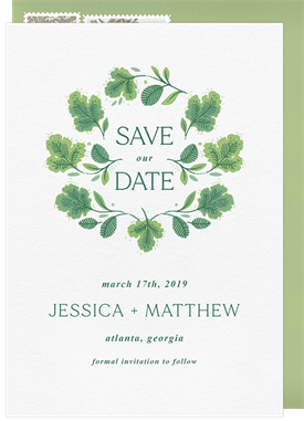'Delicate Clover Frame' Wedding Save the Date
