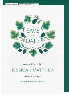 'Delicate Clover Frame' Wedding Save the Date