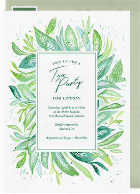 'Whimsical Botanicals' Tea Party Invitation
