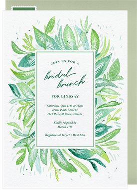 'Whimsical Botanicals' Bridal Shower Invitation