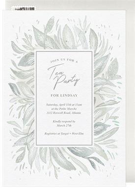 'Whimsical Botanicals' Tea Party Invitation