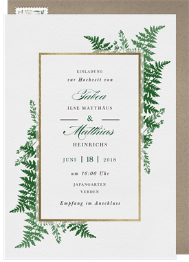 'Lush Ferns' Wedding Invitation