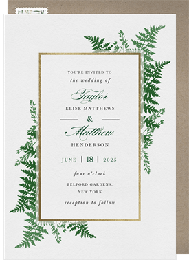 'Lush Ferns' Wedding Invitation