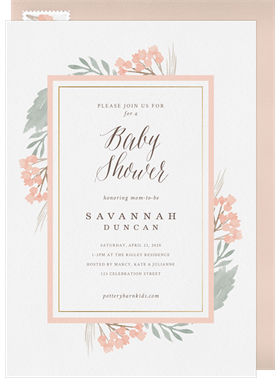 'Soft Florals' Baby Shower Invitation
