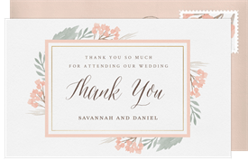 'Soft Florals' Wedding Thank You Note