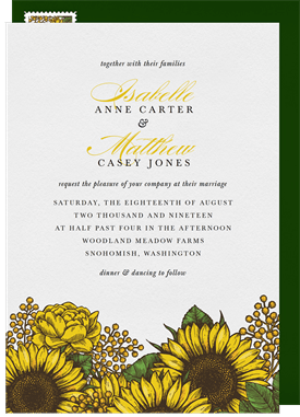 'Radiant Sunflowers' Wedding Invitation