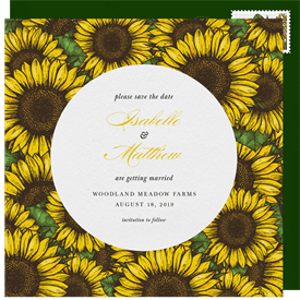 'Radiant Sunflowers' Wedding Save the Date