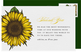 'Radiant Sunflowers' Wedding Thank You Note