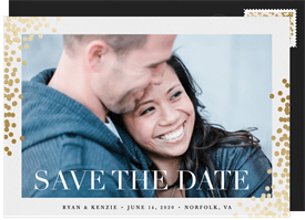 'Corner Confetti' Wedding Announcement