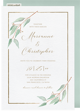'Eucalyptus Laurels' Wedding Invitation