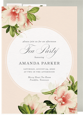 'Blush Azaleas' Tea Party Invitation