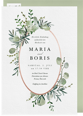 'Eucalyptus Frame' Wedding Invitation