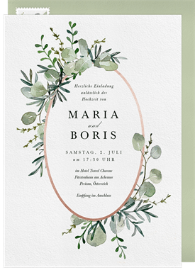 'Eucalyptus Frame' Wedding Invitation