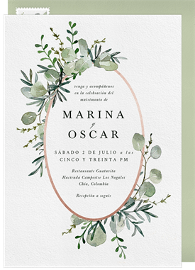 'Eucalyptus Frame' Wedding Invitation