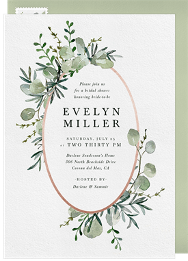 'Eucalyptus Frame' Bridal Shower Invitation
