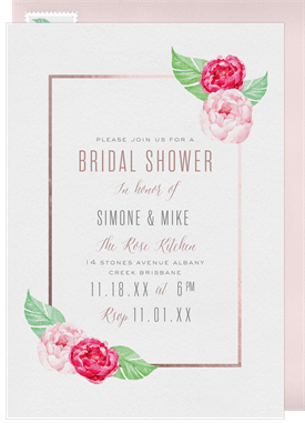 'Feminine Florals' Bridal Shower Invitation