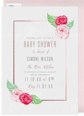 'Feminine Florals' Baby Shower Invitation