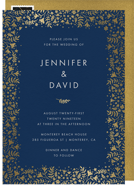 'Foil Floral Frame' Wedding Invitation