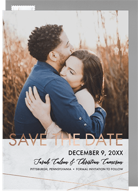 'Chic Marble' Wedding Save the Date