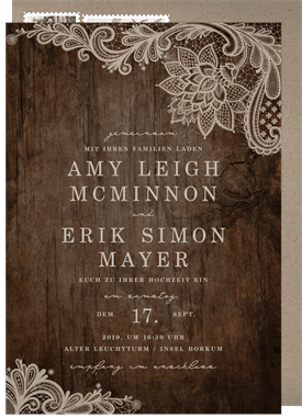 'Rustic Lace' Wedding Invitation