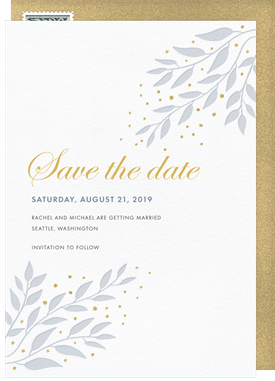 'Luxe Leaves' Wedding Save the Date