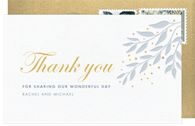 'Luxe Leaves' Wedding Thank You Note