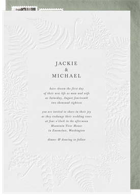 'Simple Foliage' Wedding Invitation