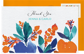 'Vibrant Blooms' Wedding Thank You Note