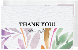 'Watercolor Flowers' Wedding Thank You Note