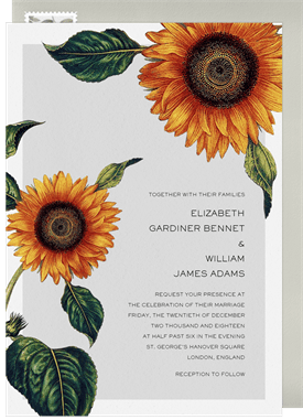 'Elegant Sunflowers' Wedding Invitation
