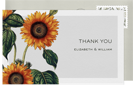 'Elegant Sunflowers' Wedding Thank You Note
