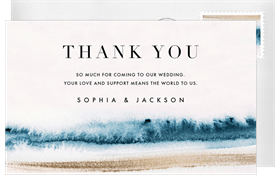 'Contemporary Waves' Wedding Thank You Note