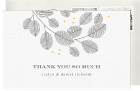 'Floating Leaves' Wedding Thank You Note