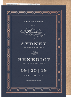 'Chic Art Deco' Wedding Save the Date