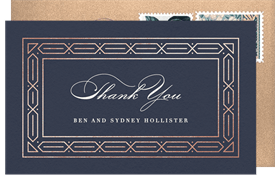 'Chic Art Deco' Wedding Thank You Note