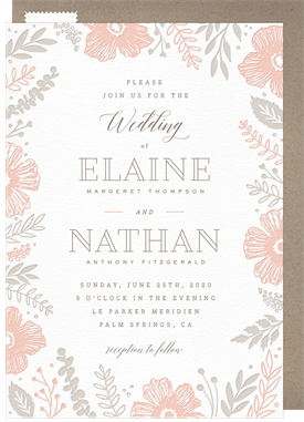 'Pretty Florals' Wedding Invitation