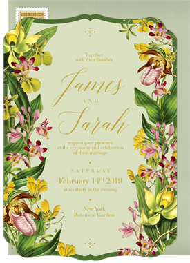 'Cattleya Orchids' Wedding Invitation