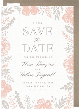 'Pretty Florals' Wedding Save the Date