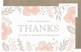'Pretty Florals' Wedding Thank You Note