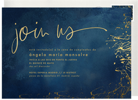 'Painted Gold' Adult Birthday Invitation