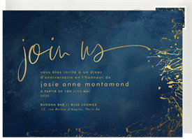 'Painted Gold' Adult Birthday Invitation